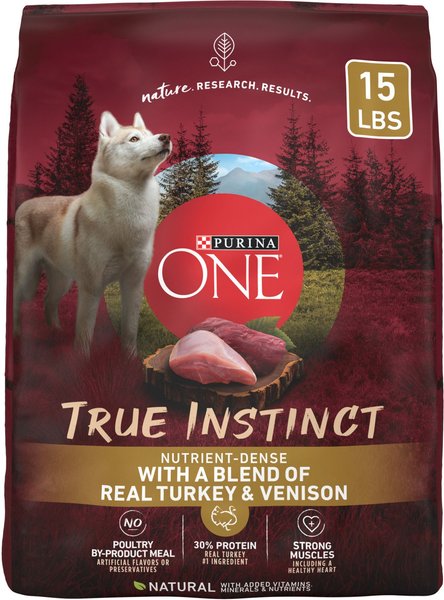 Purina One SmartBlend True Instinct Turkey and Venison Dry Dog Food - 15 Lbs