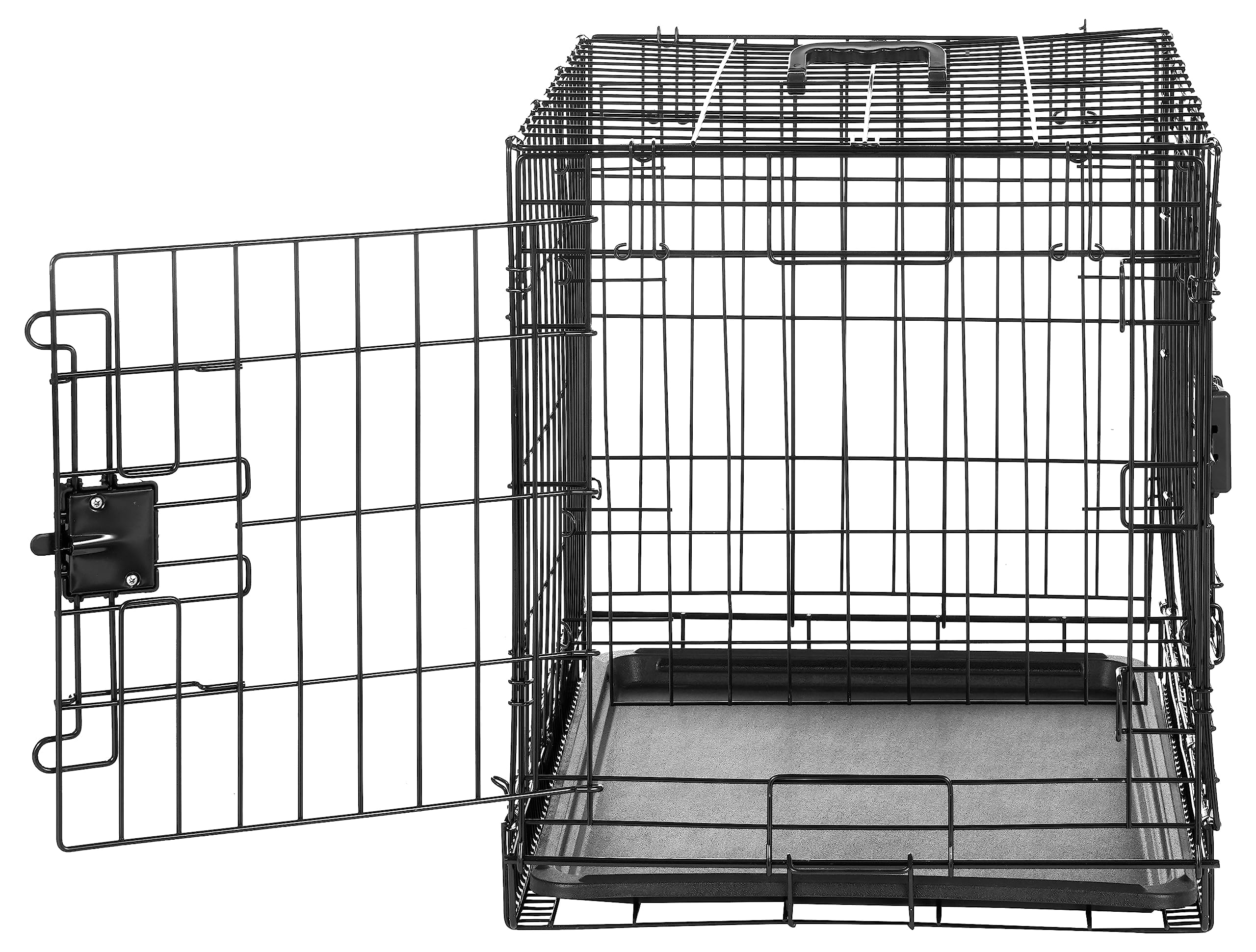 Mclovin's Pet Double Door Folding Metal Dog Crate - Black - 24" Inches  