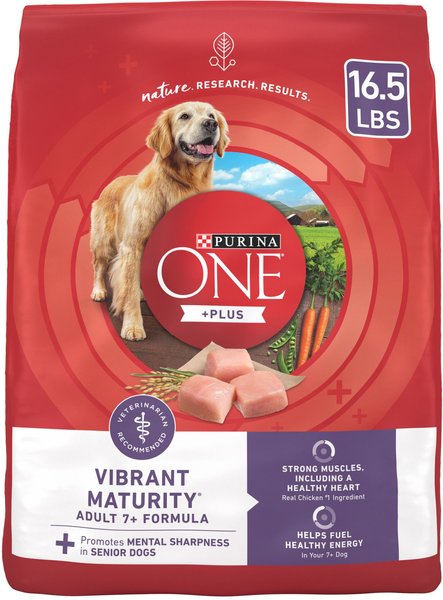 Purina One SmartBlend Vibrant Maturity 7+ Senior Adult Chicken Dry Dog Food - 16.5 Lbs