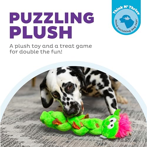 Outward Hound Twistiez Unicorn Braided Treat-Hiding Squeak and Plush Dog Toy - Large
