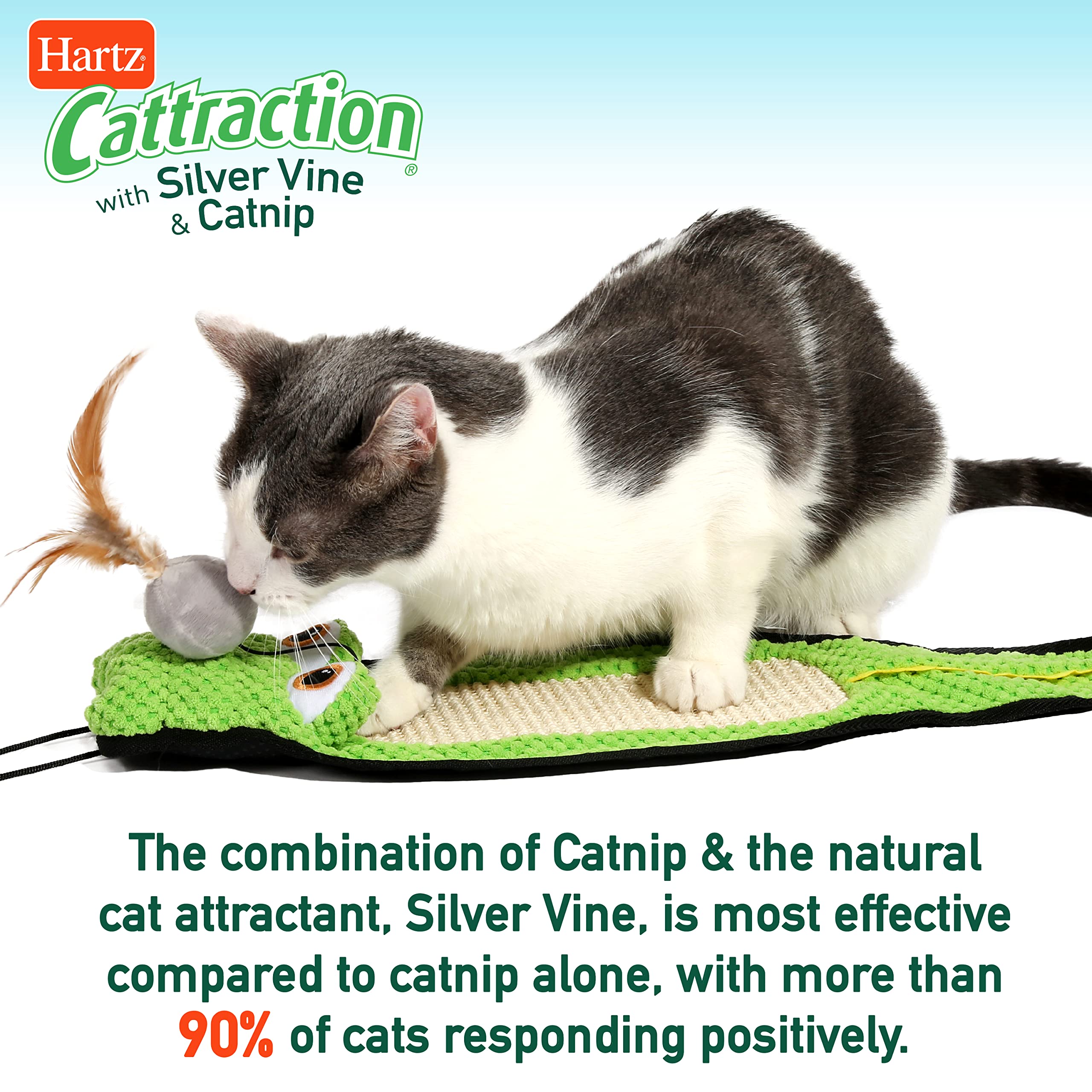 Hartz Mountain Cattraction Bell and Sisal Vine Mouse Cat Toy with Catnip - 2 Pack  