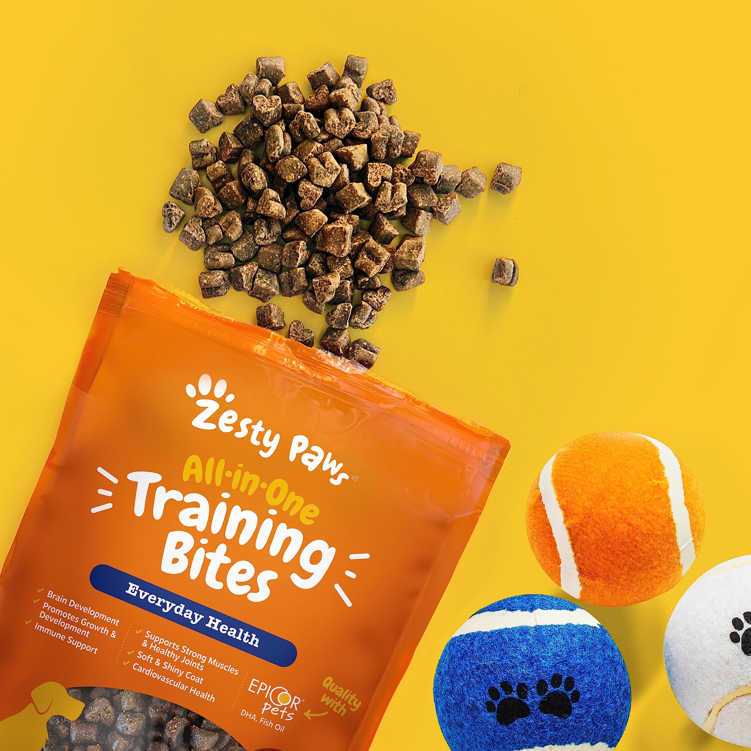 Zesty Paws All-in-1 Everyday Health Training Bites Peanut Butter Flavor Omega-3 Soft and Chewy Dog Treats - 8 Oz  