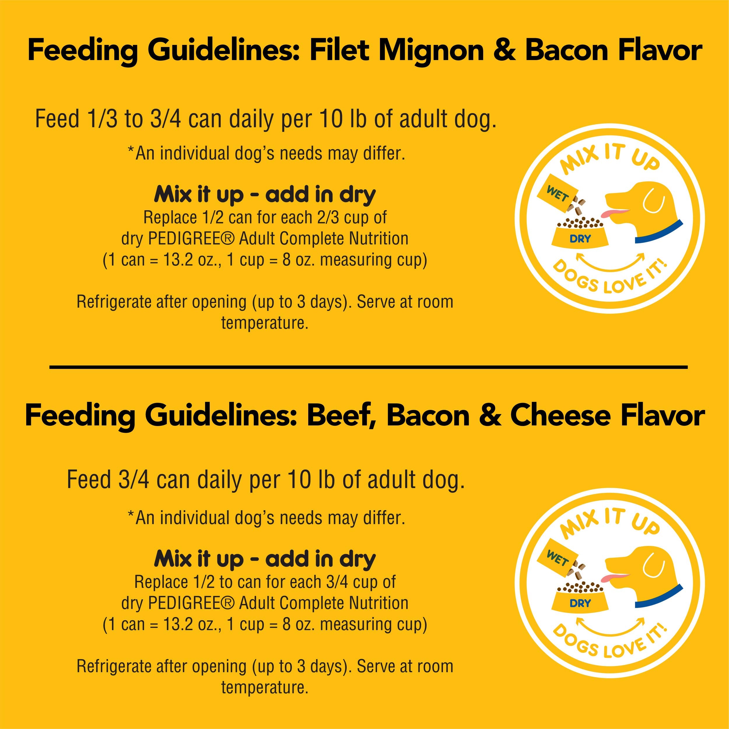 Pedigree Chopped Ground Dinner Filet Mignon and Beef Canned Dog Food - Variety Pack - 13.2 Oz - 12 Count  