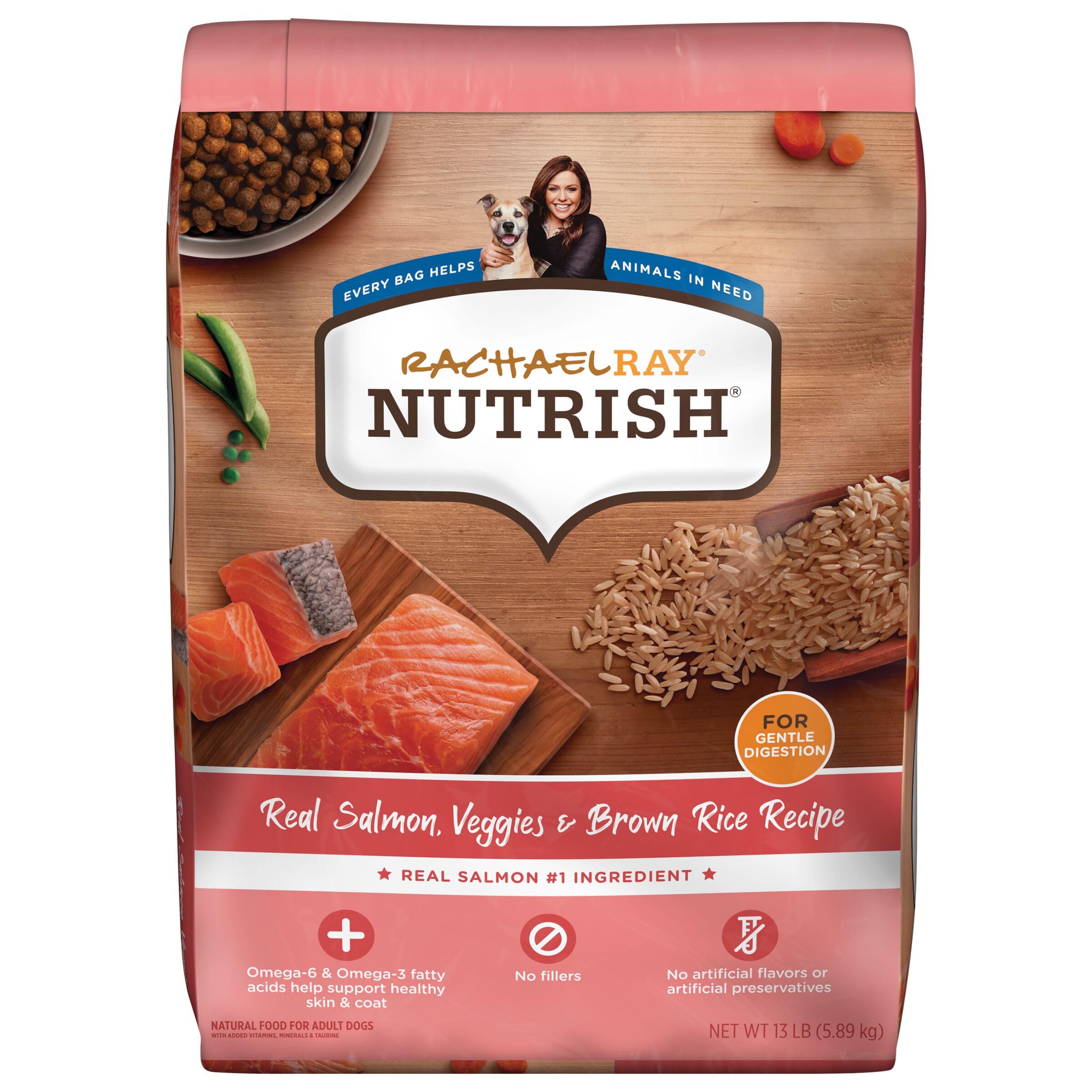 Rachael Ray Nutrish Salmon Veggies and Brown Rice Recipe Dry Dog Food - 26 Lbs  