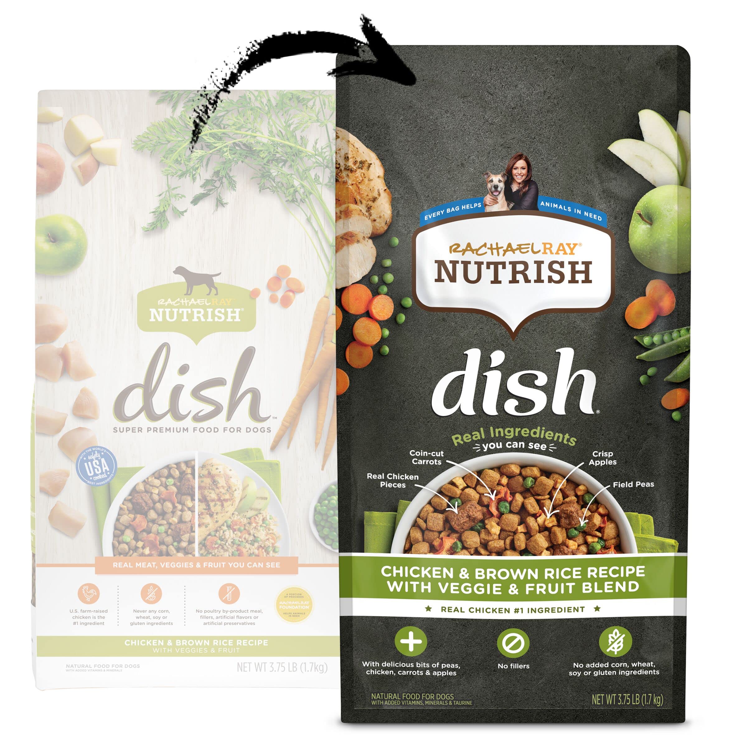 Rachael Ray Nutrish Dish Chicken and Brown Rice Recipe with Veggies and Fruits Dry Cat Food - 3.75 Lbs  