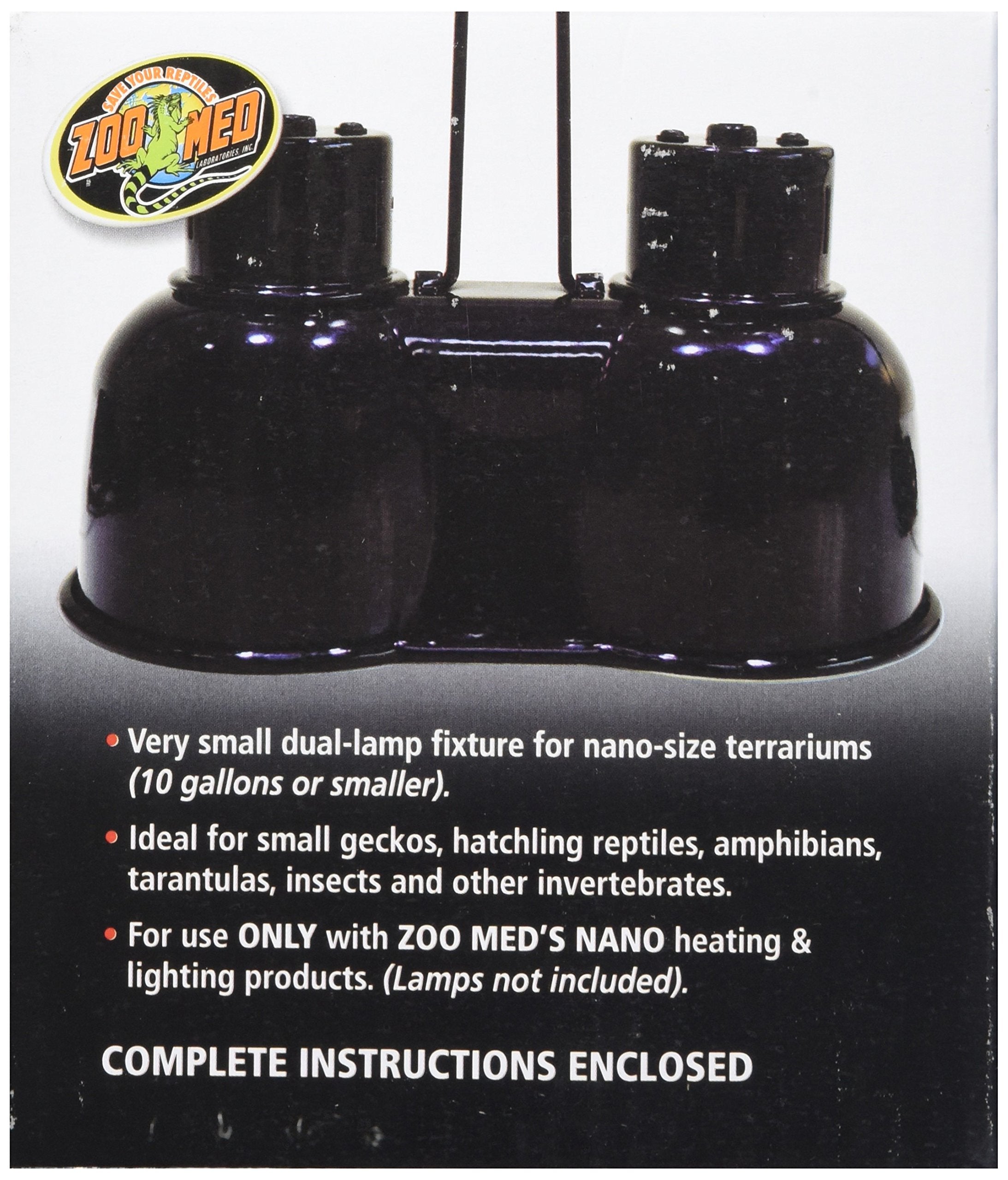 Zoo Med Laboratories Nano Combo Dome Lamp Reptile Heating and Lighting Fixture - 80 WT - L:8