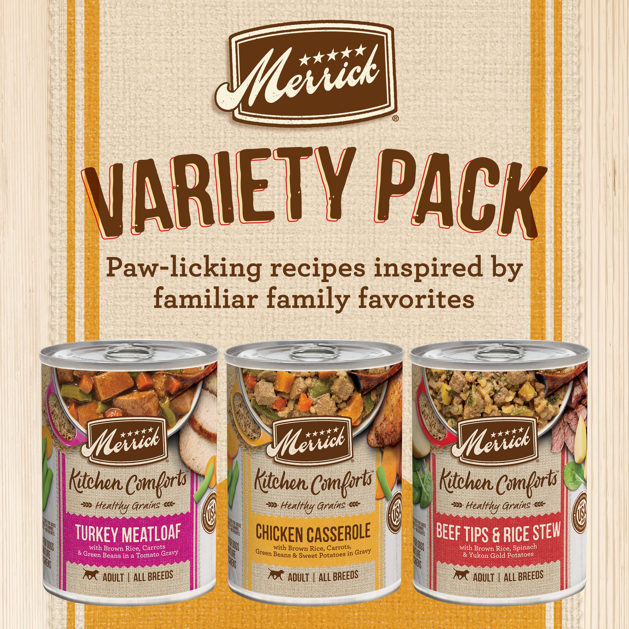 Merrick Healthy Grains Kitchen Comforts Canned Dog Food - Variety Pack - 12.7 Oz - 12 Count  