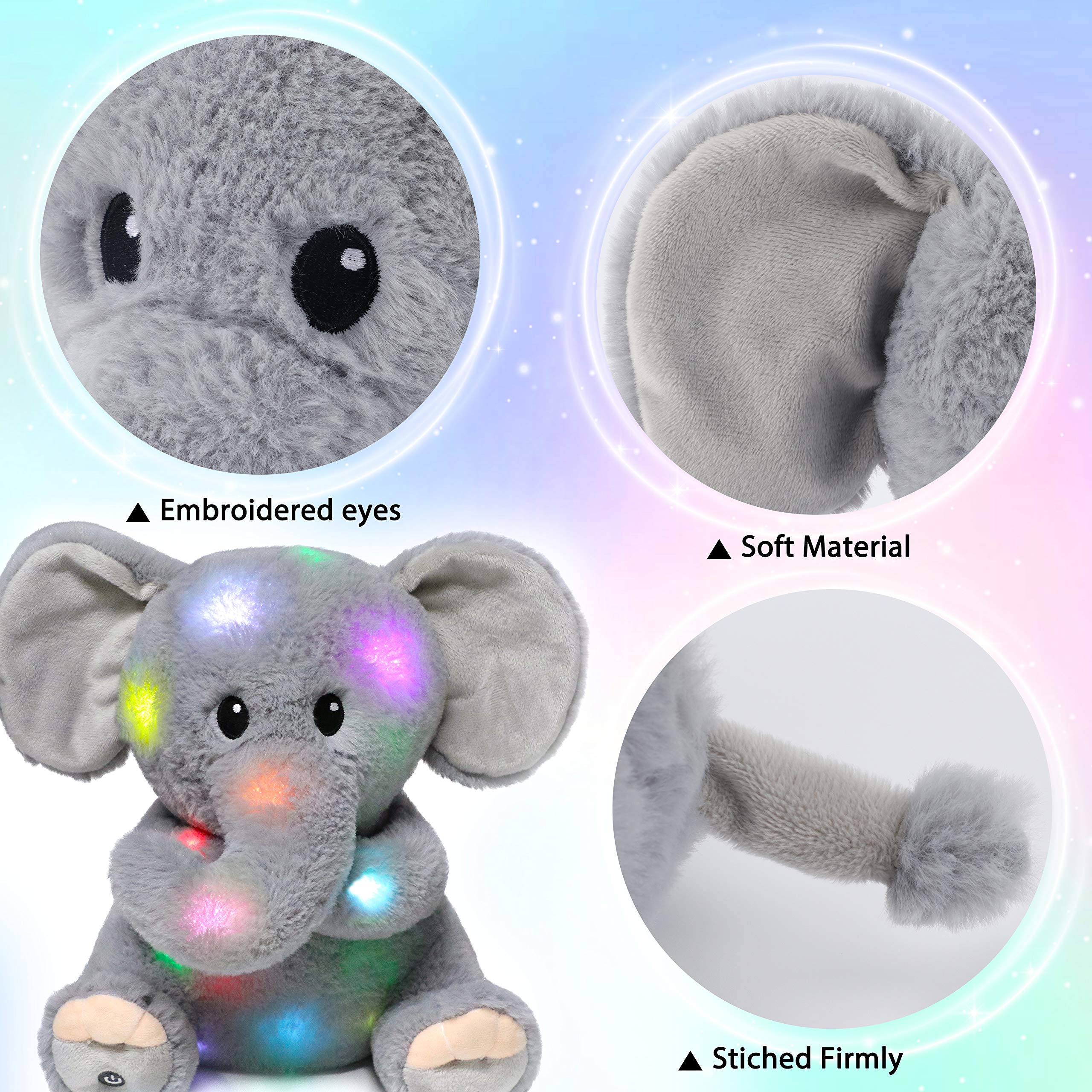 Spunky Pup Glow In the Dark Elephant Squeak and Plush Dog Toy - Small  