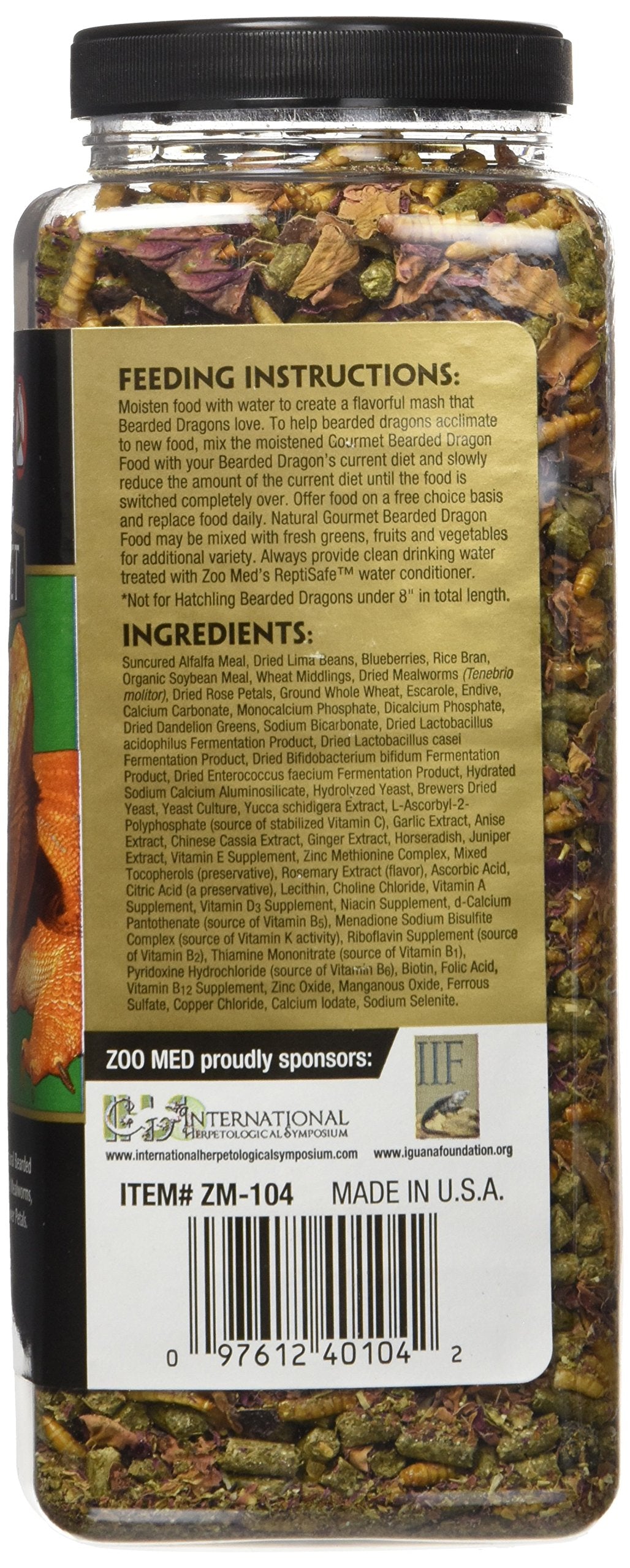 Zoo Med Laboratories Gourmet Bearded Dragon Dry Food - 15 Oz  