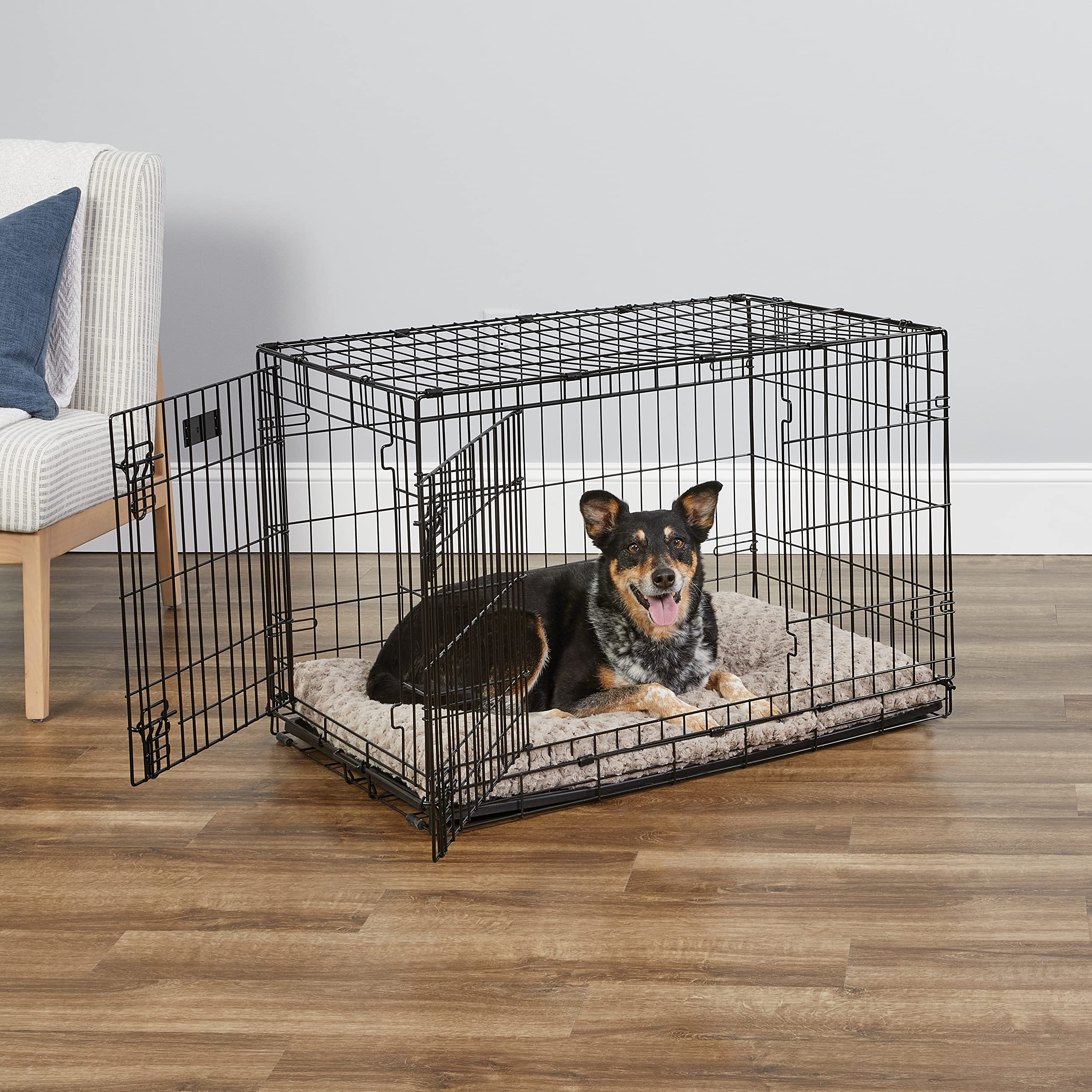 Midwest Lifestages Metal Folding Single Door Dog Crate with Divider - 30