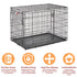 Midwest I-Crate Double Door Metal Folding Dog Crate with Divider Panel - 30" X 19" X 21" Inches  