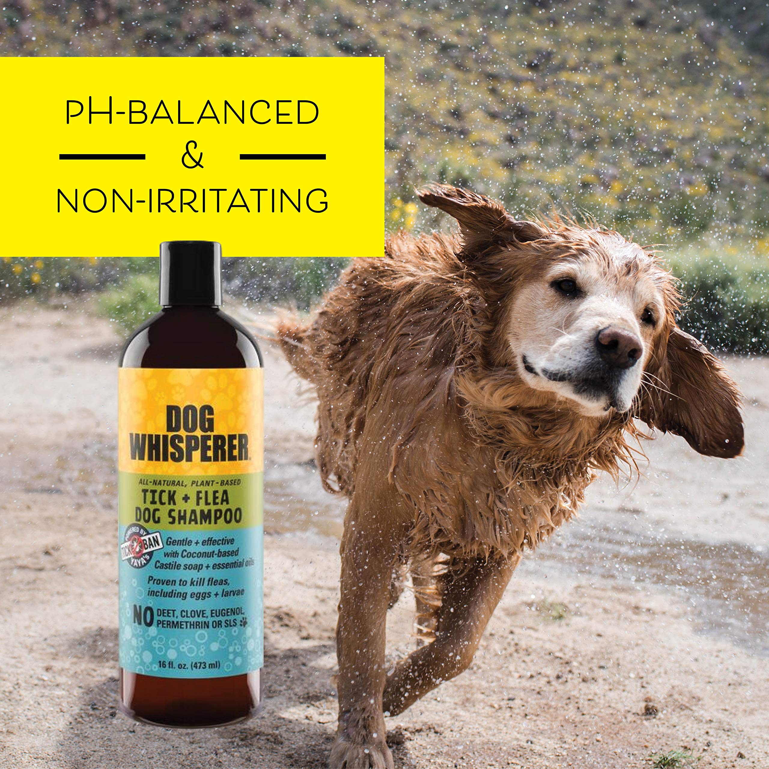 YAYA Organics Dog Whisperer All-Natural Plant-Based Flea and Tick Dog Shampoo - 16 Oz  