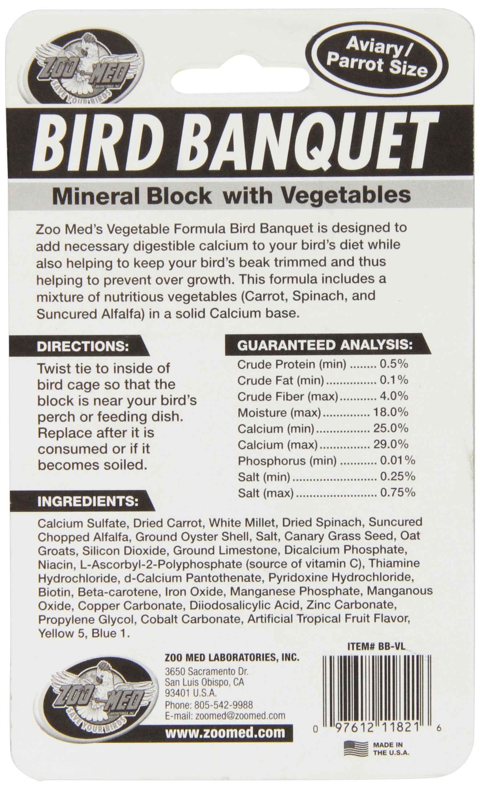 Zoo Med Laboratories Bird Banquet Fruit Mineral Block - Small  