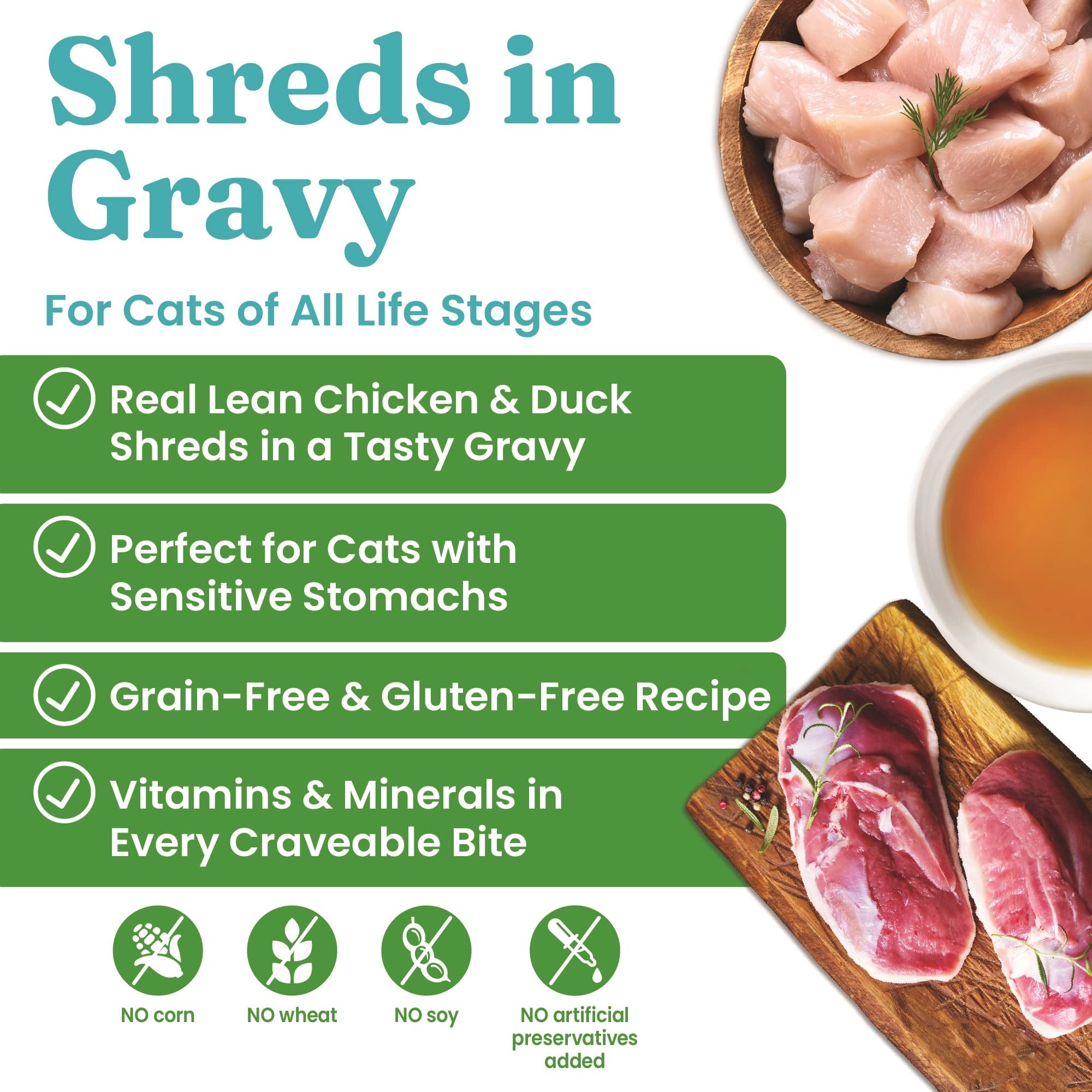 Solid Gold Nature's Harmony Grain-Free Digestive Health Chicken and Duck in Gravy Canned Cat Food - 3 Oz - Case of 24  