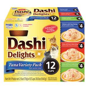 Inaba Dashi Delights Tuna Variety in Broth Wet Cat Food Tray - Variety Pack - 2.5 Oz - ...