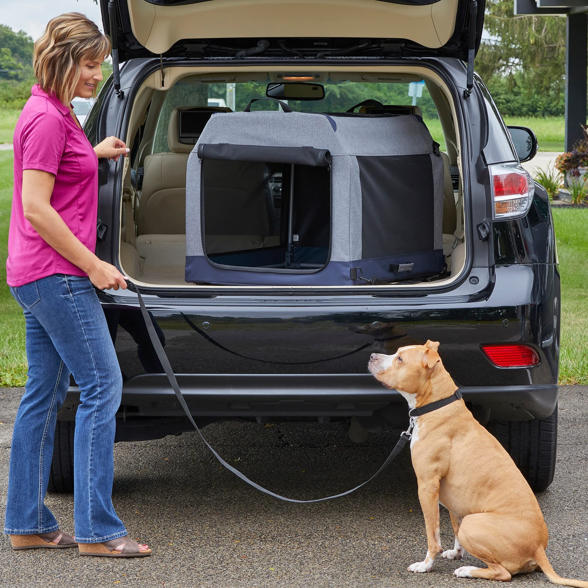 Midwest Canine Camper Pop-Up Tent Soft Folding Dog Crate - Gray - 36