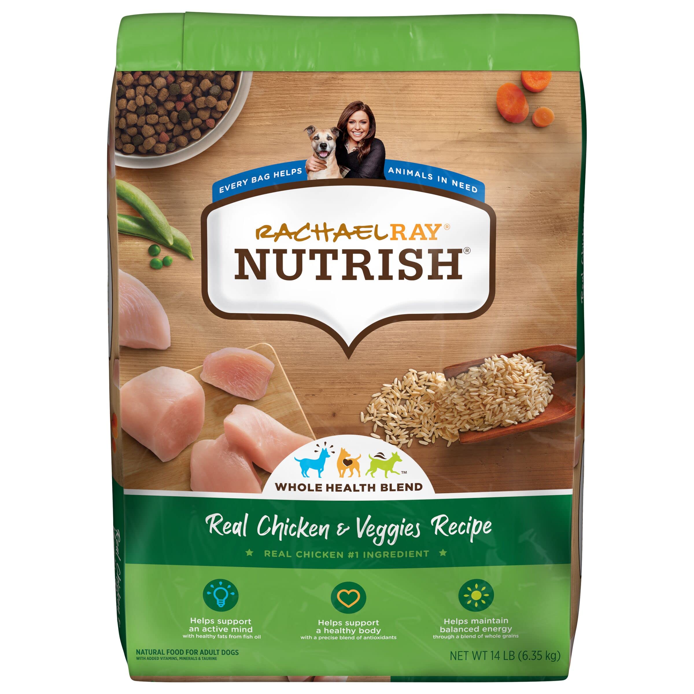 Rachael Ray Nutrish Chicken and Vegetables Recipe Premium Dry Dog Food - 14 Lbs  