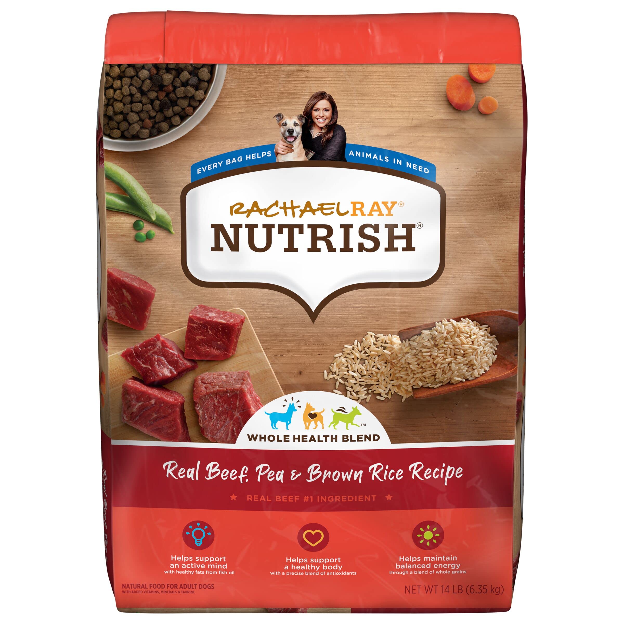 Rachael Ray Nutrish Beef and Brown Rice with Peas Premium Dry Dog Food - 14 Lbs  