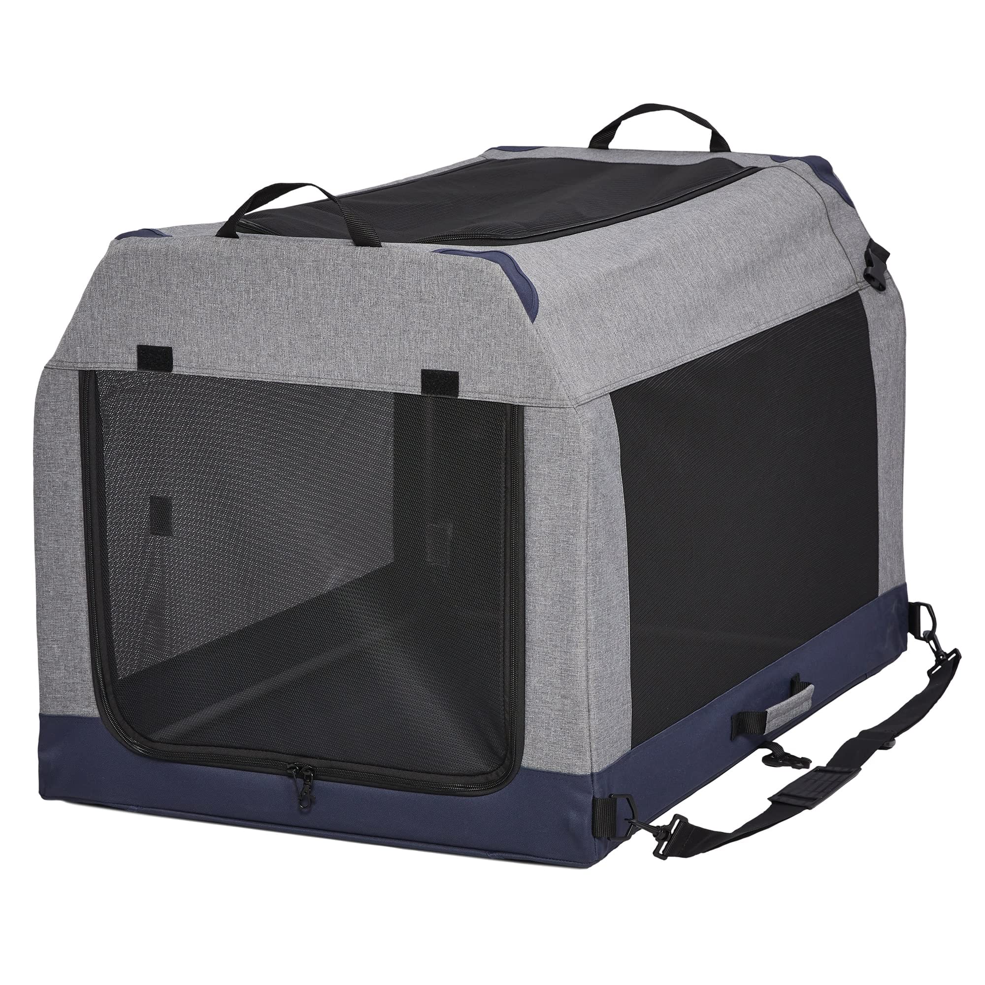 Midwest Canine Camper Pop-Up Tent Soft Folding Dog Crate - Gray - 36" X 25.5" X 28" In  