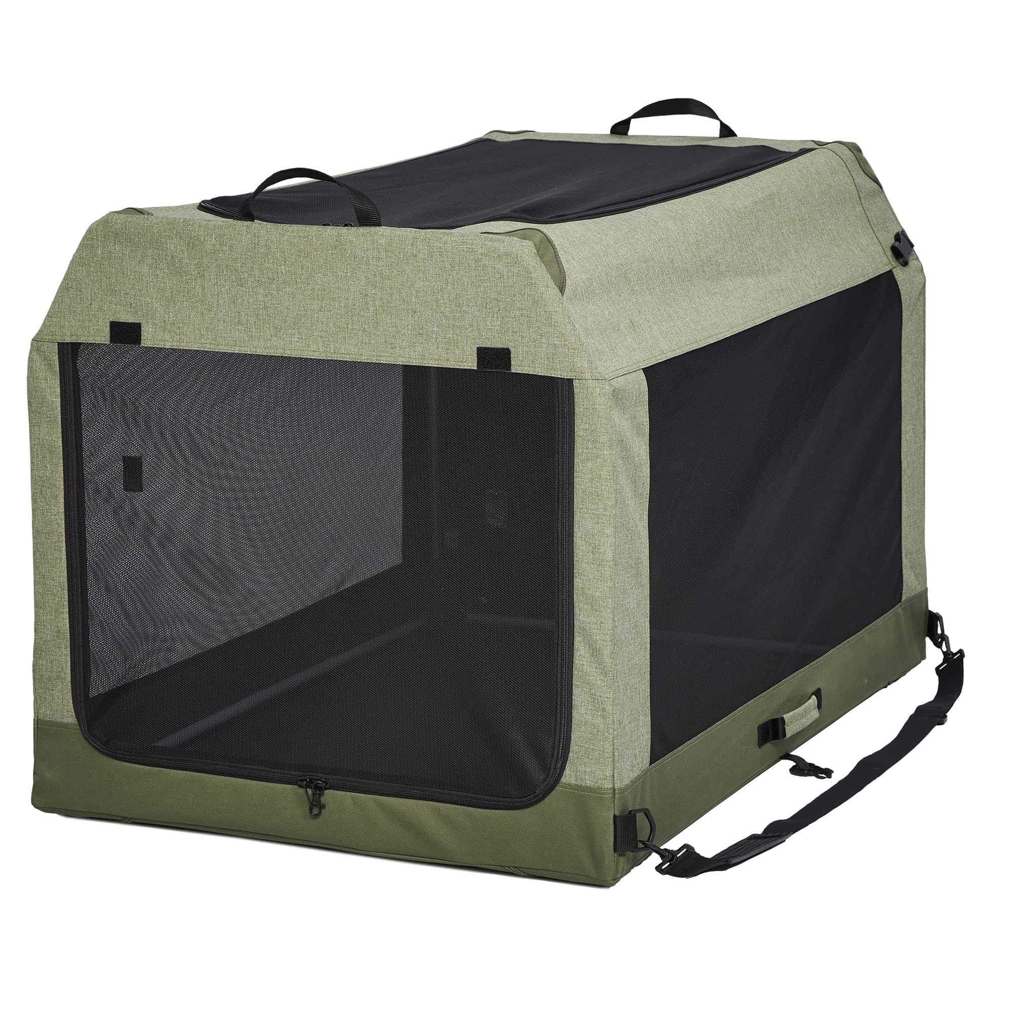 Midwest Canine Camper Pop-Up Tent Soft Folding Dog Crate - Green - 42