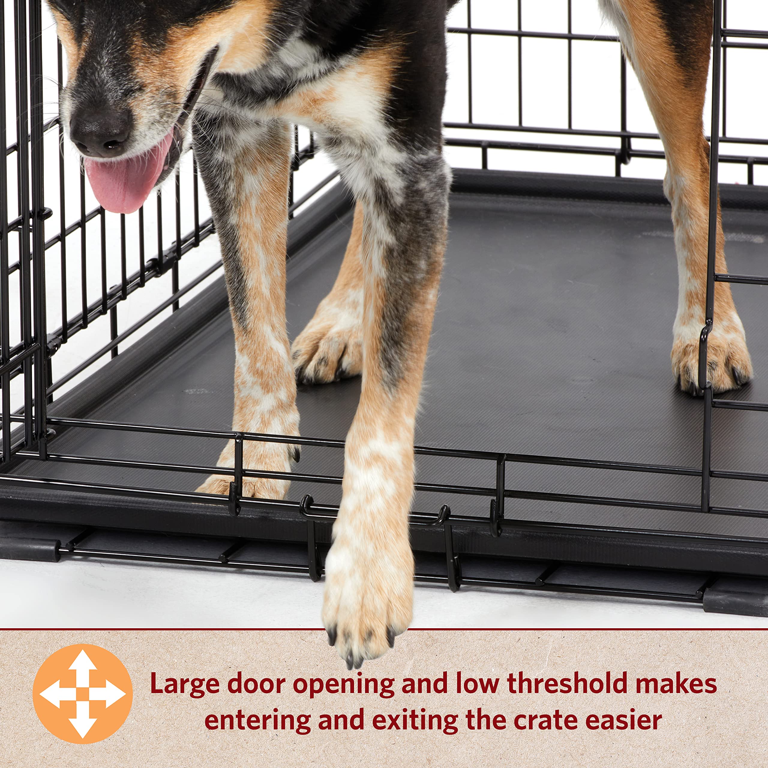 Midwest Lifestages Metal Folding Single Door Dog Crate with Divider - 48