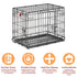 Midwest Lifestages Metal Folding Double Door Dog Crate with Divider - 24" X 18" X 21" Inches  