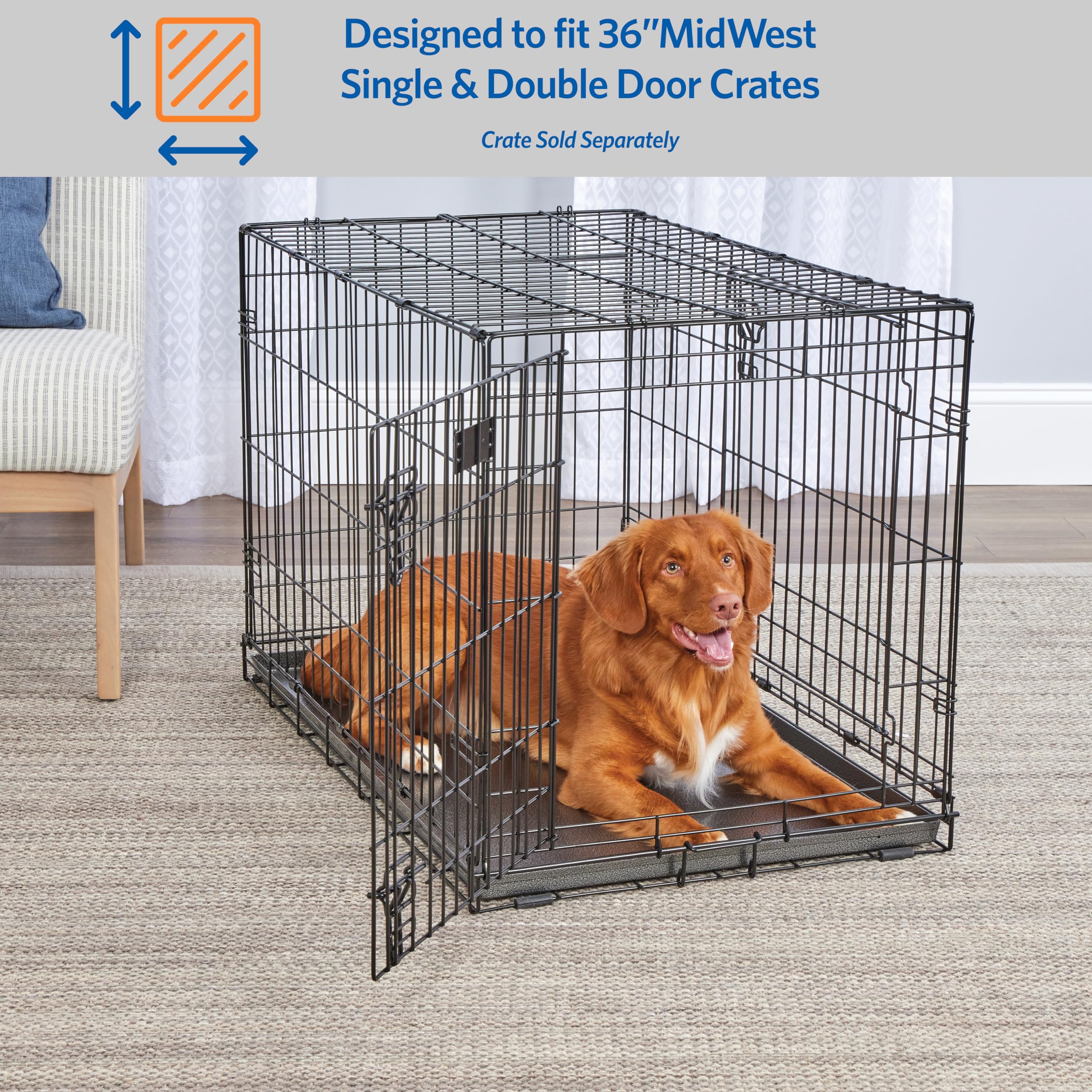 Midwest Folding Dog Crate Replacement Pan for Models 1636 736UP - L:36" X W:24" Inches  