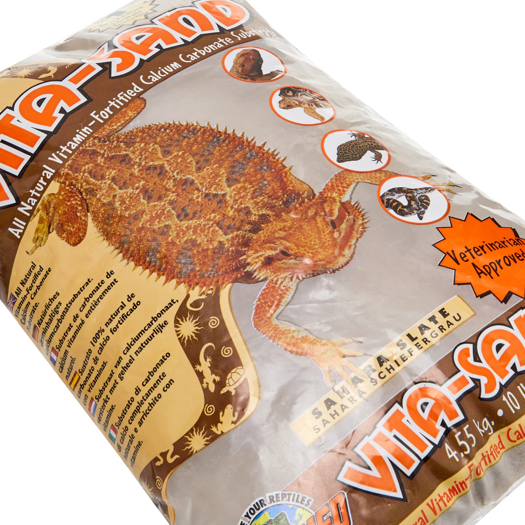 Zoo Med Laboratories Vita Sand Natural Calcium Carbonate Reptile Substrate - Outback Orange - 10 Lbs  