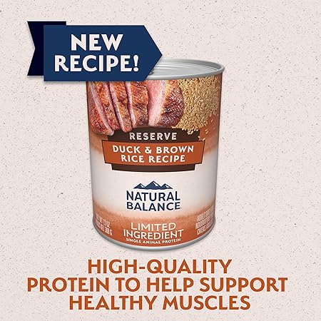 Natural Balance Limited Ingredient Diet Reserve Duck and Brown Rice Adult Canned Dog Food - 13 Oz - Case of 12