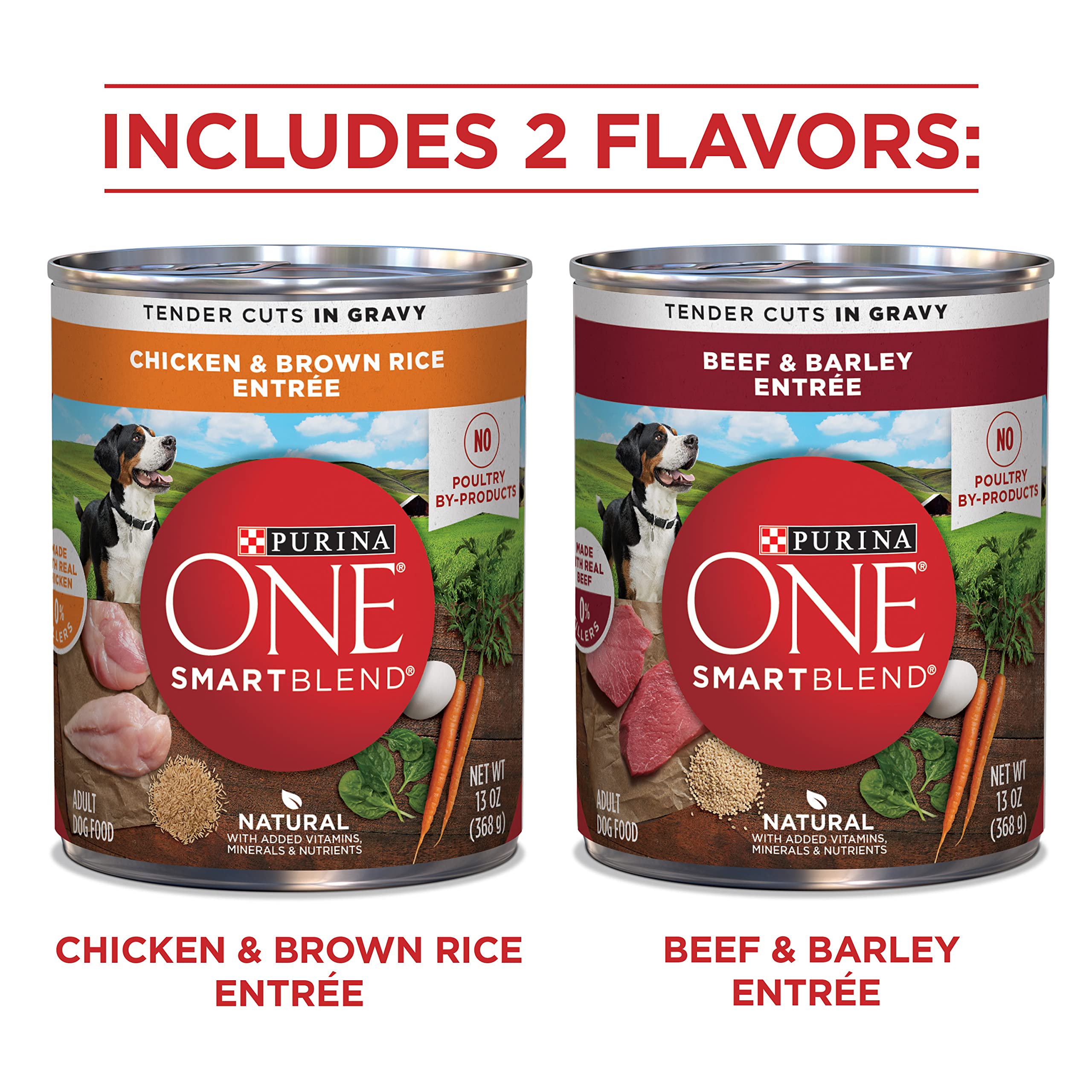 Purina One Tender Cuts in Gravy Beef and Barley Canned Dog Food - 13 Oz - Case of 12  