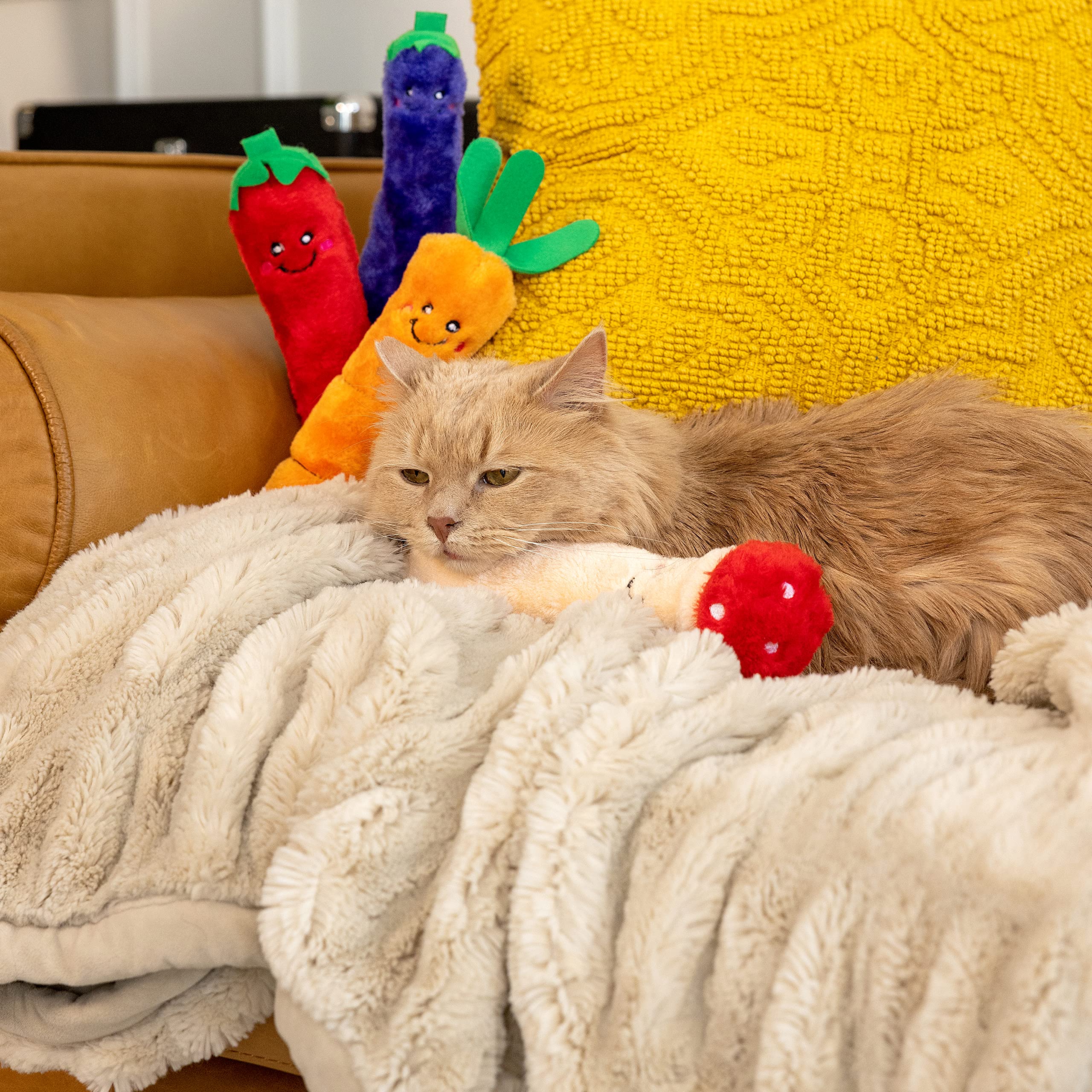 Zippy Paws Kickerz Carrot Plush Catnip Cat Toy - Small  