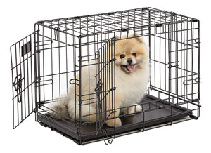 Midwest I-Crate Double Door Metal Folding Dog Crate with Divider Panel - 22" X 13" X 16...