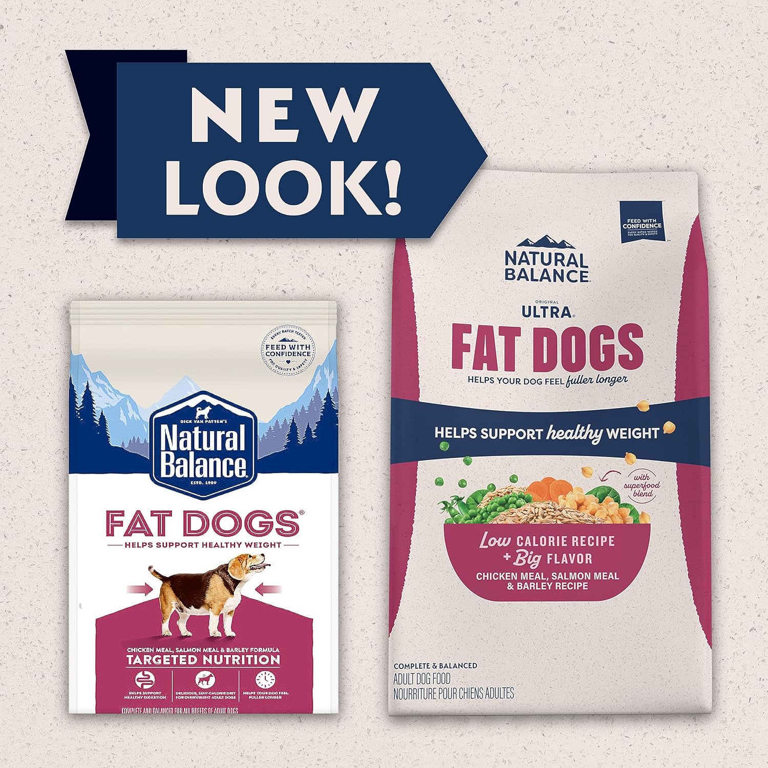 Natural Balance Original Ultra Fat Dogs Low-Calorie Chicken Salmon and Barley Adult Dry Dog Food - 4 Lbs - Case of 5