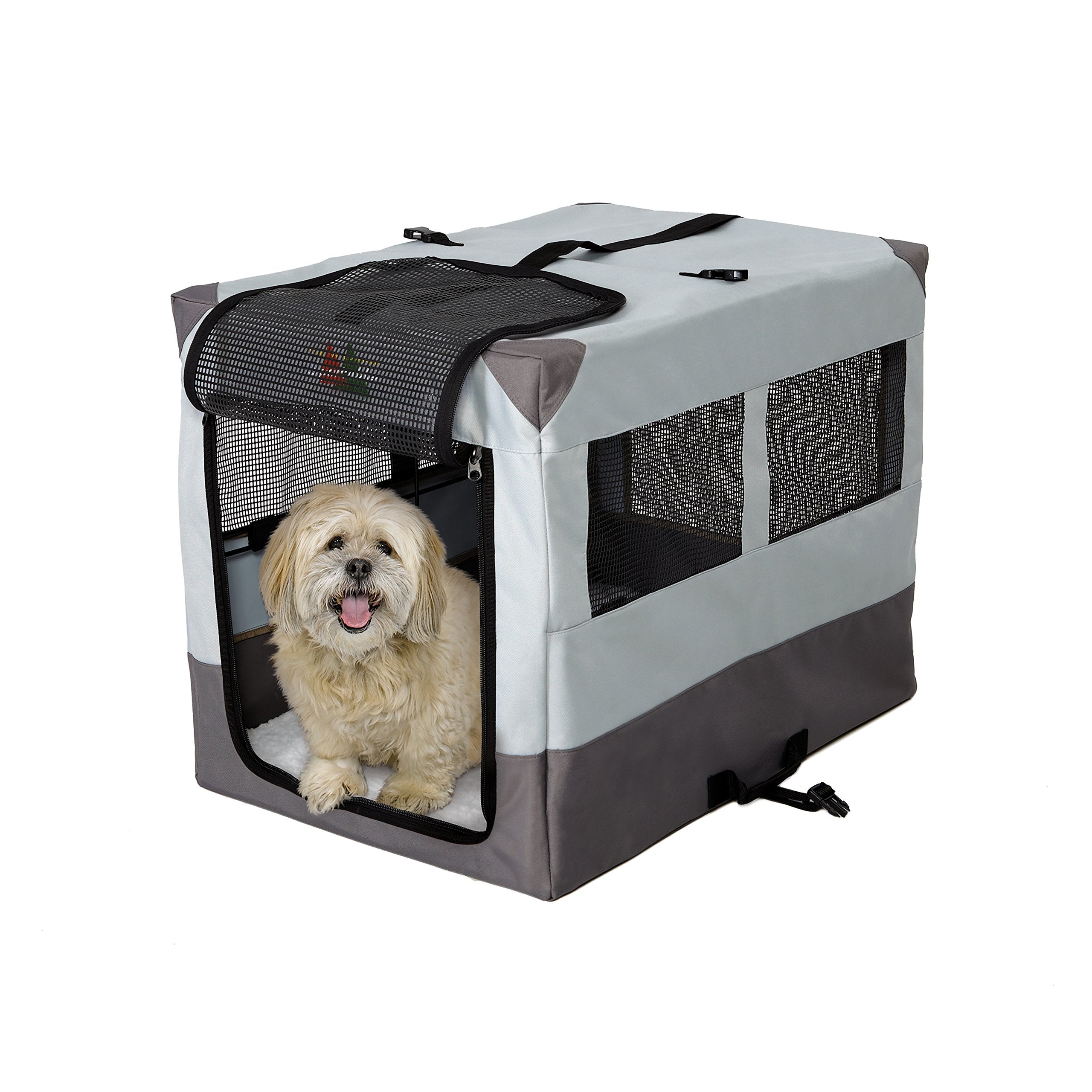 Midwest Canine Camper Pop-Up Tent Soft Folding Dog Crate - Gray - 30