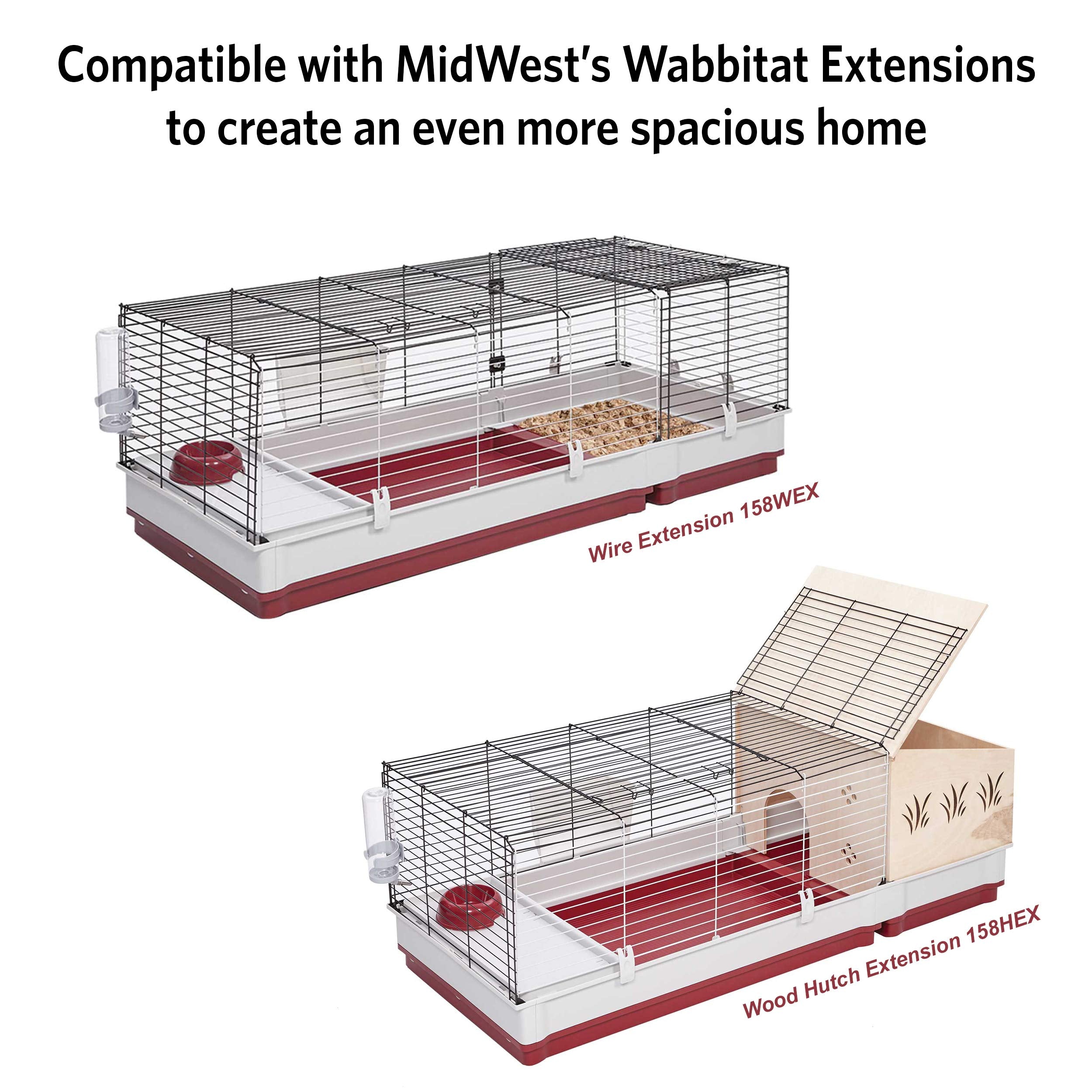 Midwest Wabbitat Deluxe Rabbit and Small Animal Home - X-Large - 47" X 23.6" X 19.7" Inches  