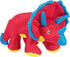 GoDog Double Chew Guard Mesh Dinos Frills Squeak and Chew Dog Toy - Red - Small