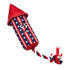 The Worthy Dog Firecracker Star Patterned Squeak Rope and Nylon Plush Dog Toy