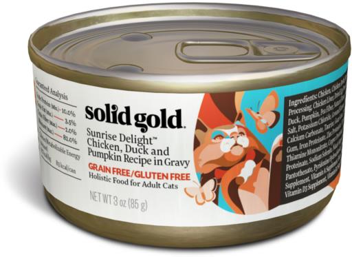 Solid Gold Sunrise Delight Grain-Free Chicken Duck and Pumpkin Adult Canned Cat Food - 3 Oz - Case of 24  