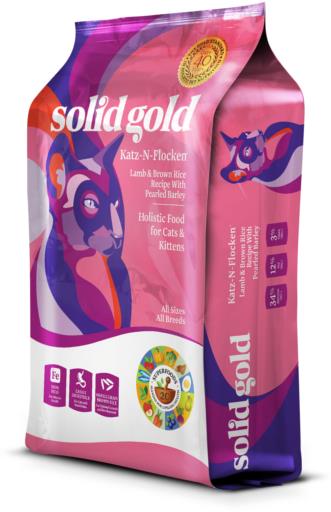 Solid Gold Katz-N-Flocken Whole Grain Lamb Rice and Barley Dry Cat Food - 4 Lbs  