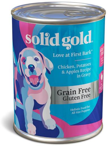 Solid Gold Love at First Bark Grain-Free Chicken Potato and Apple in Gravy Puppy Canned Dog Food - 13.2 Oz - Case of 6  