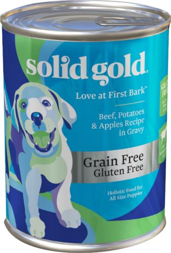 Solid Gold Love at First Bark Grain-Free Beef Potato and Apple in Gravy Canned Dog Food - 13.2 Oz - Case of 6  