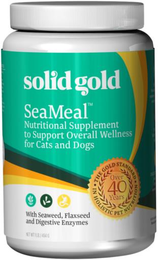 Solid Gold SeaMeal Skin and Coat and Digestive Health Seaweed Powder Supplements for Dogs and Cats - 1 Lb  