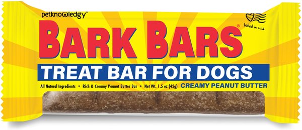 Petknowledgy Bark Bars Peanut Butter Dog Biscuits Treats - Bulk Buy - 1.5 Oz - Case of 24