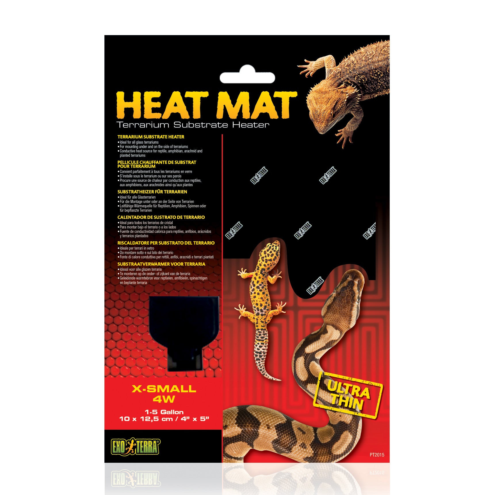 Exo Terra Terrarium Reptile Substrate Heating Mat - Extra Small - 4 Watt - L:4 X W:5 Inches 