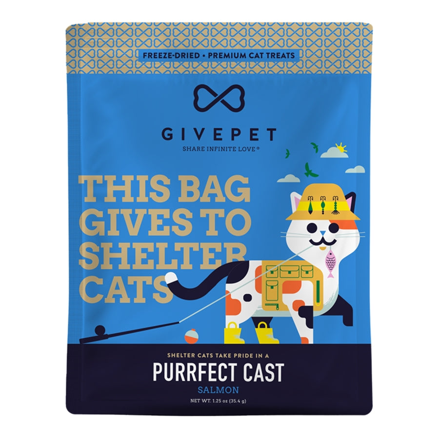 GivePet Grain-Free Purrfect Cast Salmon Freeze-Dried Cat Treats - 1.25 Oz