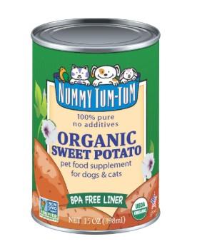 Nummy Tum Tum Organic Sweet Potato Puree Canned Cat and Dog Food - 15 Oz - Case of 12  