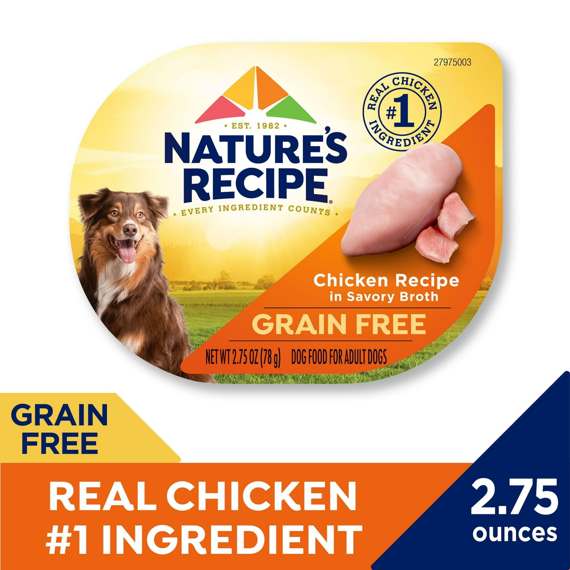 Nature's Recipe Grain-Free Chicken in Broth Wet Dog Food Trays - 2.75 Oz - Case of 12