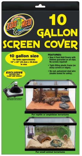 Zoo Med Laboratories Animal Habitat Screen Cover with Clamp Lamp - 10 Gallon  