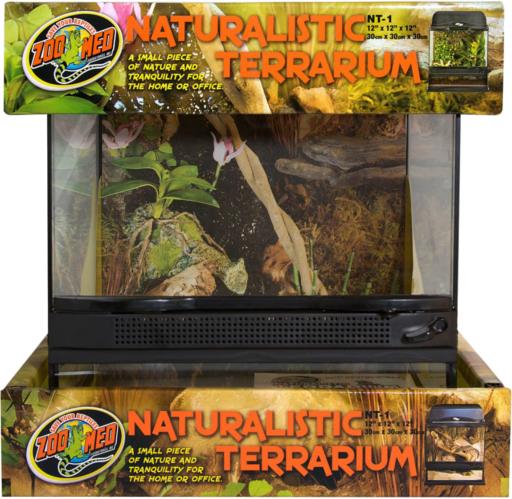 Zoo Med Laboratories Naturalistic Terrarium with Door and Screen Cover - Small - L:12" X W:12" X H:12" Inches  