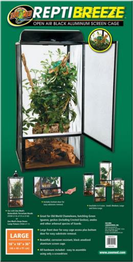 Zoo Med Laboratories ReptiBreeze Reptile Cage with Open-Air Auluminum Screen - Large - L:18